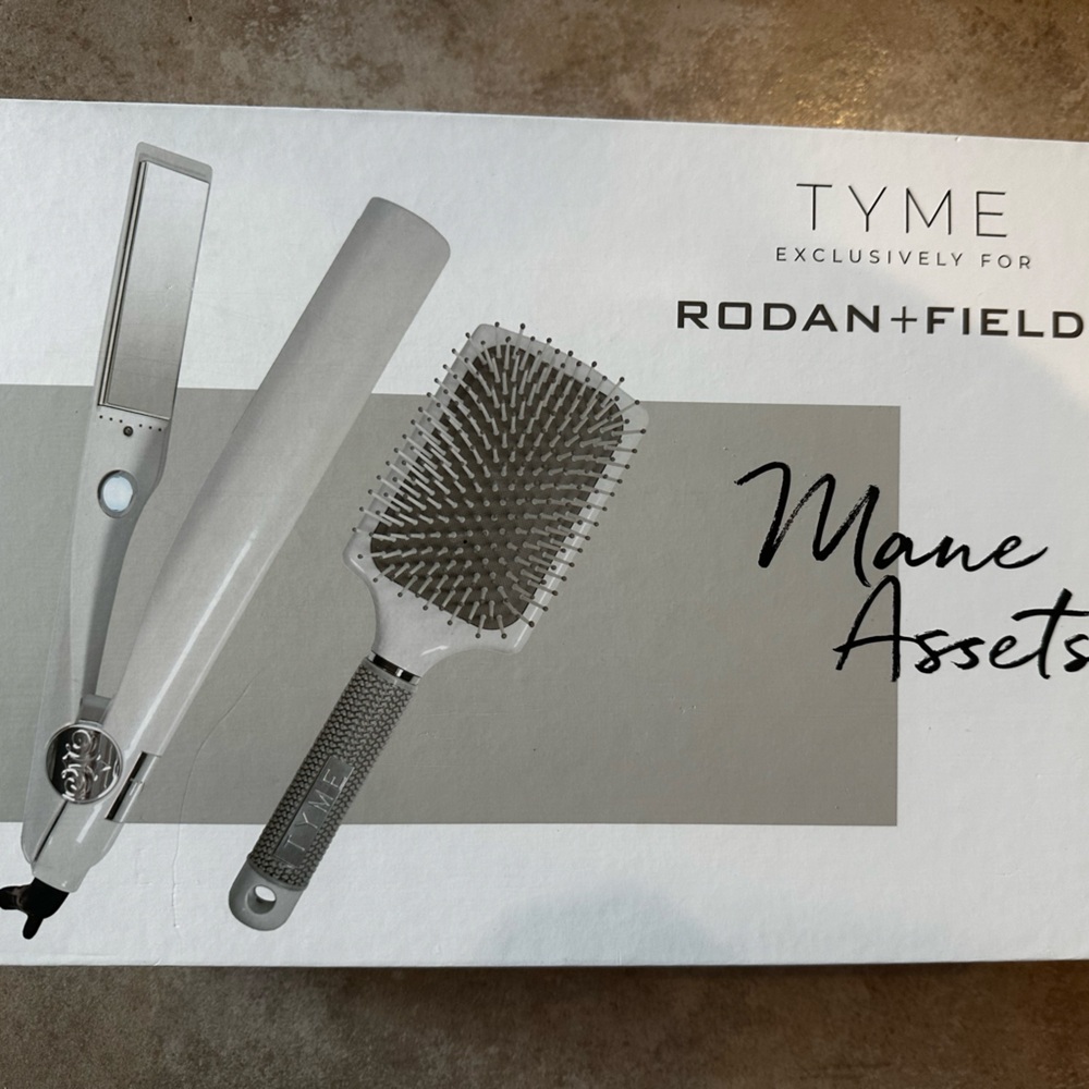 Tyme curling iron and brush. Exclusively offered for Rodan + Fields.